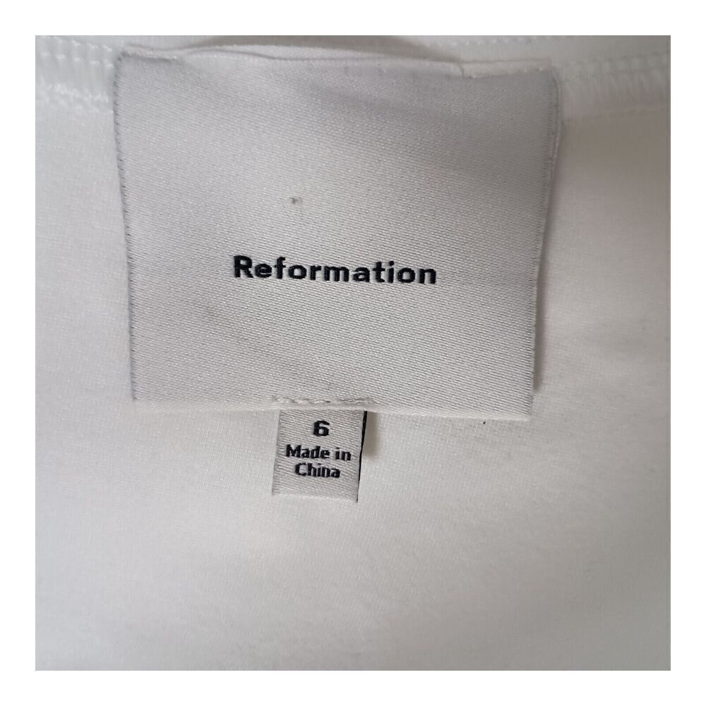 Reformation Dress Bodycon Long Maxi Short Sleeve White Women's 6 - Picture 4 of 6